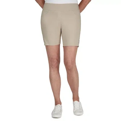 Hearts Of Palm Womens Mid Rise Pull-on Short In Neutral
