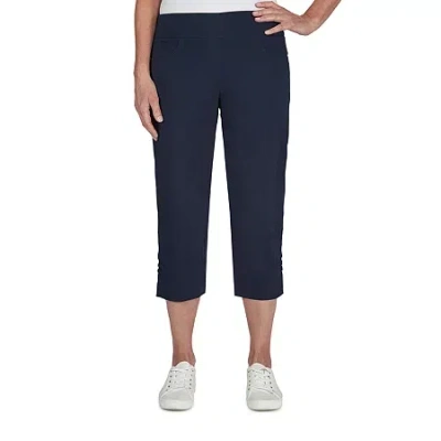 Hearts Of Palm Womens Petite Straight Mid Rise Capri Pant In Black