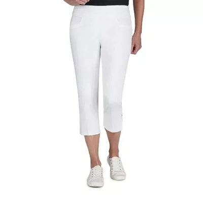 Hearts Of Palm Womens Petite Straight Mid Rise Capri Pant In Multi