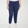 Hearts Of Palm Womens Plus Skinny Mid Rise Pull-on Pant In Blue