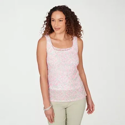 Hearts Of Palm Womens Scoop Neck Sleeveless Tank Top In Pink