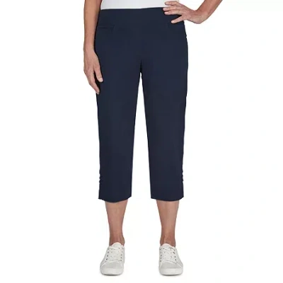 Hearts Of Palm Womens Straight Mid Rise Capri Pant In Blue