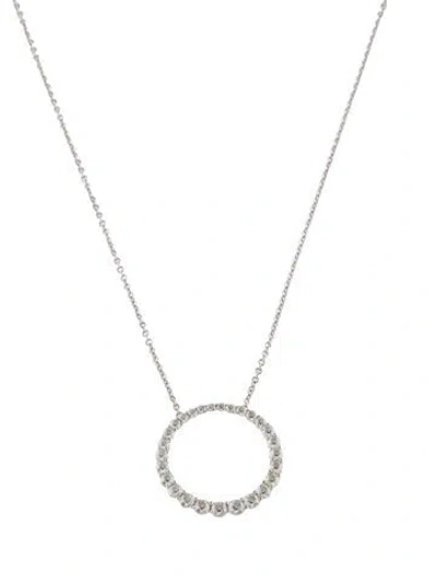 Pre-owned Hearts On Fire 18k 1.03ctw Diamond Whimsical Graduated Circle Necklace, 24" In Multi