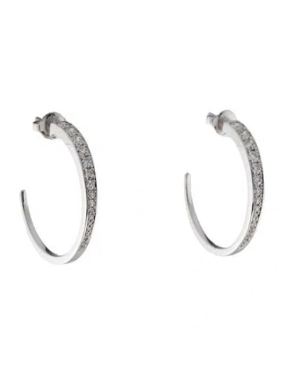 Pre-owned Hearts On Fire 18k 1.21ctw Triplicity Hoop Earrings In Multi