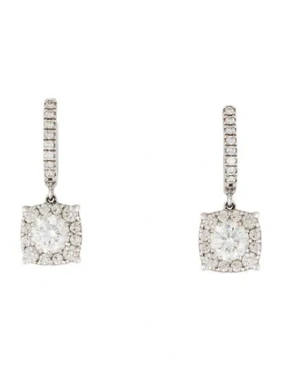 Pre-owned Hearts On Fire 18k 1.81ctw Diamond Drop Earrings In Multicolor