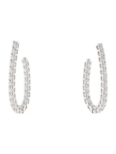 Pre-owned Hearts On Fire 18k 1.95ctw Diamond Signature Hoop Earrings In Multi