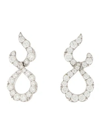 Pre-owned Hearts On Fire 18k 3.35ctw Diamond Lorelei Crescent Drop Earrings In Multi