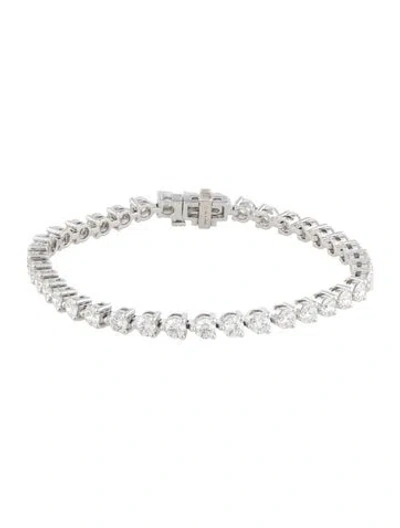 Pre-owned Hearts On Fire 18k 5.70 Diamond Temptation Tennis Bracelet, 6.25" In Multicolor