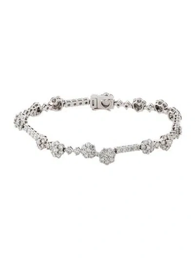 Pre-owned Hearts On Fire 18k 5.92ctw Diamond Beloved Line Bracelet, 6.75" In Multi