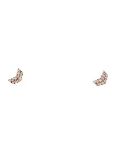 Pre-owned Hearts On Fire 18k Diamond Charmed Chevron Stud Earrings In Multi