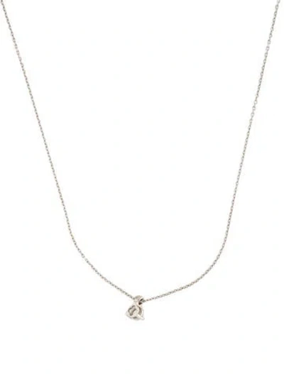 Pre-owned Hearts On Fire 18k Diamond Classic Solitaire Pendant Necklace, 18" In Multicolor