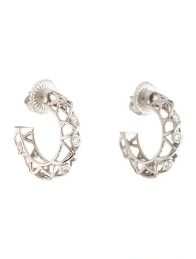 Pre-owned Hearts On Fire 18k Diamond Hoop Earrings In Multicolor