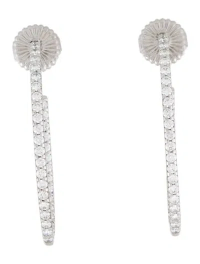 Pre-owned Hearts On Fire 18k Diamond Inside Outside Oval Hoop Earrings In Multi