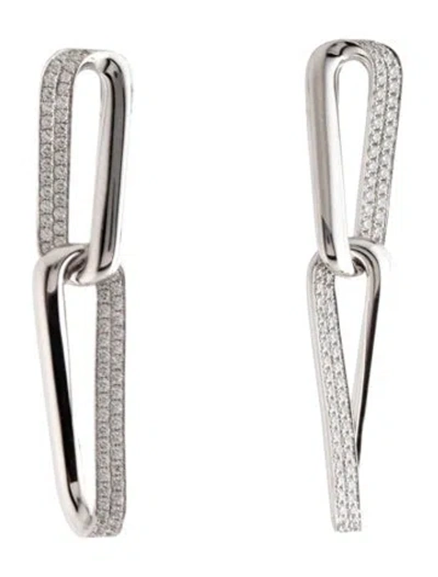 Pre-owned Hearts On Fire 18k Diamond Inside/out Diamond Chain Link Drop Earrings In Multicolor
