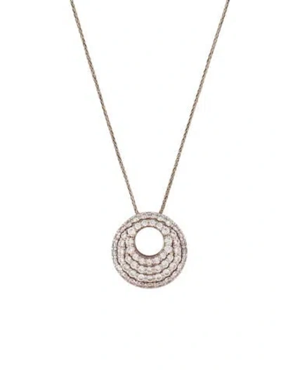 Pre-owned Hearts On Fire 18k Diamond Open Circle Pendant Necklace, 20" In Multi