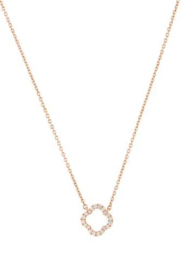 Pre-owned Hearts On Fire 18k Diamond Small Petal Pendant Necklace, 18" In Multicolor