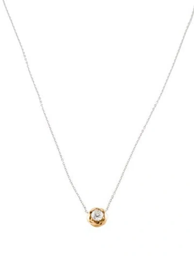 Pre-owned Hearts On Fire 18k Diamond Solitaire Pendant Necklace, 18" In Multi