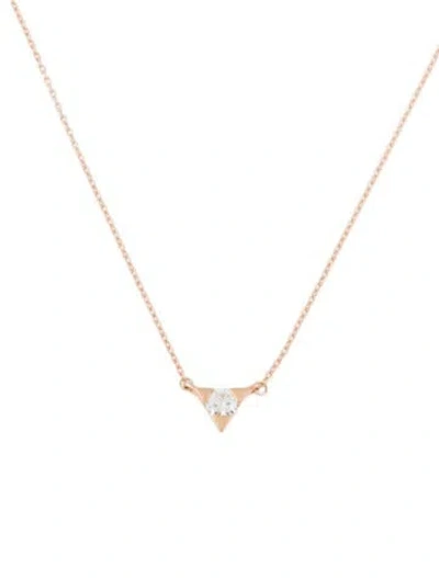Pre-owned Hearts On Fire 18k Diamond Trianguar Pendant Necklace, 16" In Multi