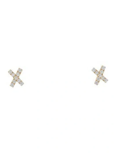 Pre-owned Hearts On Fire 18k Harley X-oh Stud Earrings In Multi