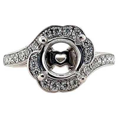 Pre-owned Hearts On Fire 18k White Gold Diamond Semi Mount Engagement Ring