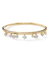 Hearts On Fire 18k Yellow Gold Barre Diamond Dangle Pave Bangle Bracelet In Gold