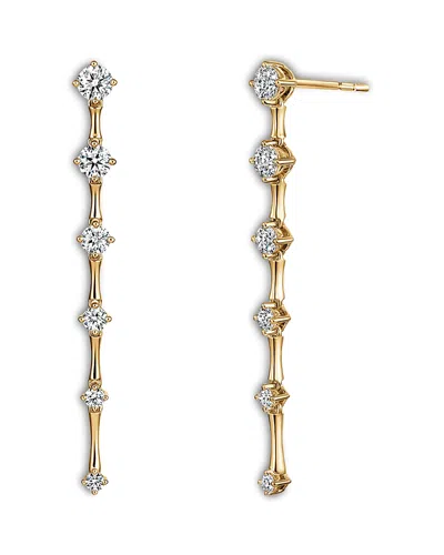 Hearts On Fire 18k Yellow Gold Cascade Diamond Linear Drop Earrings, 1.0 Tcw