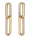 Hearts On Fire 18k Yellow Gold Inside Out Diamond Chain Link Drop Earrings In Gold