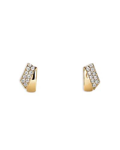 Hearts On Fire 18k Yellow Gold Inside Out Diamond Flip Huggie Hoop Earrings