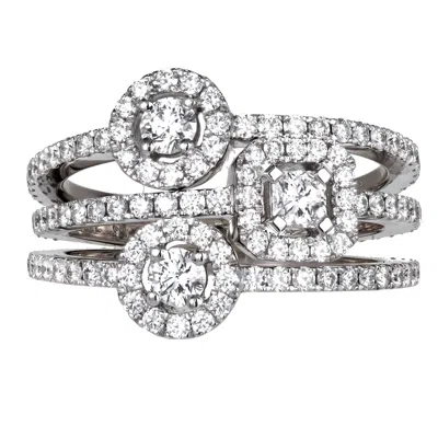 Pre-owned Hearts On Fire 2.02 Carat Repertoire Select Dream Three-diamond Gold Ring In Multi