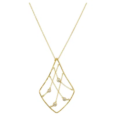 Pre-owned Hearts On Fire .33 Carat Diamond Yellow Gold Pendant Necklace