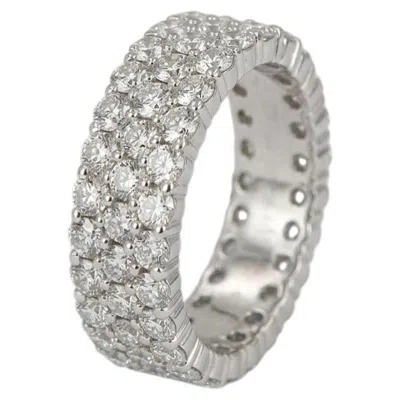 Pre-owned Hearts On Fire 3.5 Carat Diamond Three-row Eternity Band In 18k White Gold