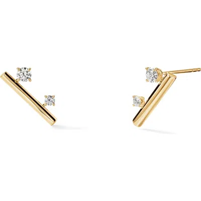 Hearts On Fire Barre Ear Crawlers In Yellow Gold/diamond