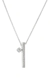 Hearts On Fire Barre Pavé Diamond Pendant Necklace In White Gold/diamond