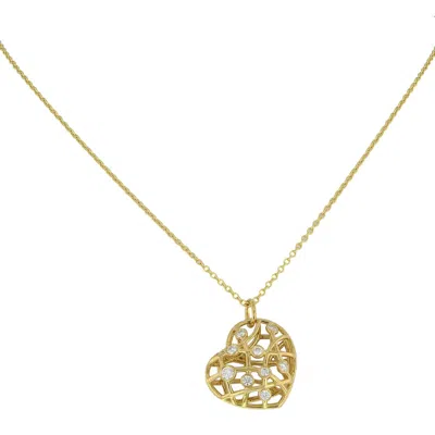 Pre-owned Hearts On Fire Diamond Chain Pendant Necklace 18k Yellow Gold 0.35cttw