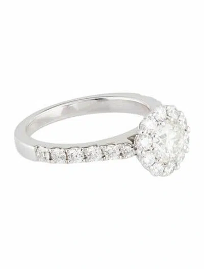 Pre-owned Hearts On Fire Diamond Halo Engagement Ring In Multi