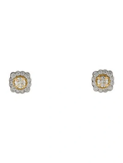 Pre-owned Hearts On Fire Diamond Liliana Flower Stud Diamond Earrings In Multi