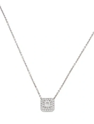 Pre-owned Hearts On Fire Diamond Transcend Double Halo Pendant Necklace, 20" In Multicolor