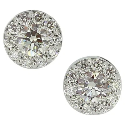 Pre-owned Hearts On Fire Fulfillment Diamond Halo Earrings In Multi