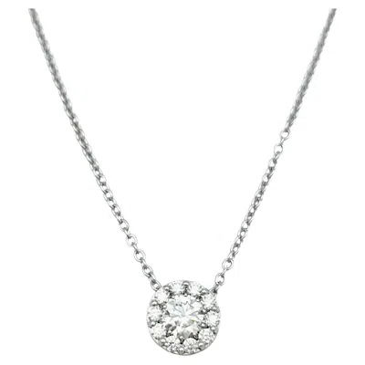 Pre-owned Hearts On Fire Fulfillment Diamond Pendant Necklace Set In 18 Karat White Gold
