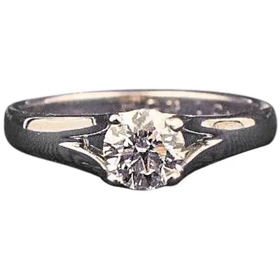 Pre-owned Hearts On Fire Heart On Fire Round Brilliant Diamond 0.593 Tcw G Vs2 Solitaire Engagement Ring In Multi