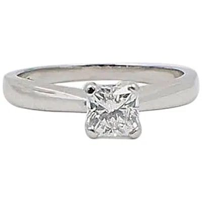 Pre-owned Hearts On Fire Heart On Fire Square Dream Cut 0.648 Carat H Si1 Diamond And Platinum Ring In Multi