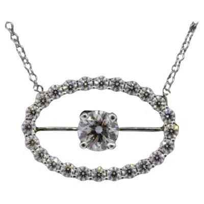 Pre-owned Hearts On Fire Hof 1.52ct Diamond Pendant .80 Round Center Oval 18k Necklace In Multi
