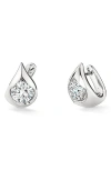Hearts On Fire Lu Droplet Huggie Hoop Earrings In White Gold/diamond