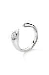 Hearts On Fire Lu Droplet Open Ring In White Gold