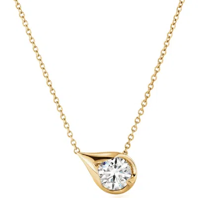 Shop Hearts On Fire Lu Droplet Pendant Necklace In Yellow Gold/diamond
