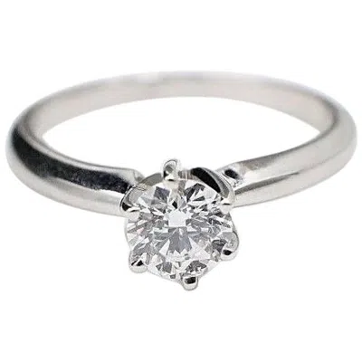 Pre-owned Hearts On Fire Round 0.37 Ct G Si1 Diamond Engagement Ring In 14k White Gold