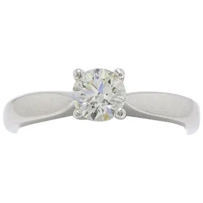 Pre-owned Hearts On Fire Serenity Round Diamond Engagement Ring In 18k White Gold 0.536tcw