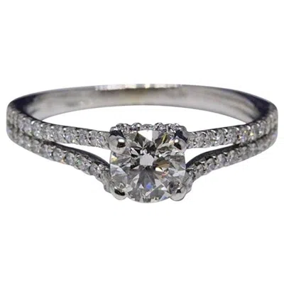 Pre-owned Hearts On Fire Split Shank 1.50 Carat Diamond Ring In 14 Karat White Gold