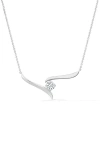 Hearts On Fire Vela Crossover Pendant Necklace In White Gold/diamond