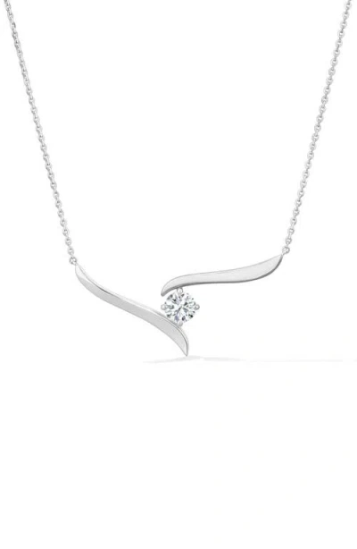 Hearts On Fire Vela Crossover Pendant Necklace In White Gold/diamond